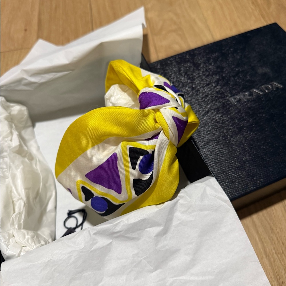 Prada Yellow & Purple Knotted Headband - Picture 8 of 8